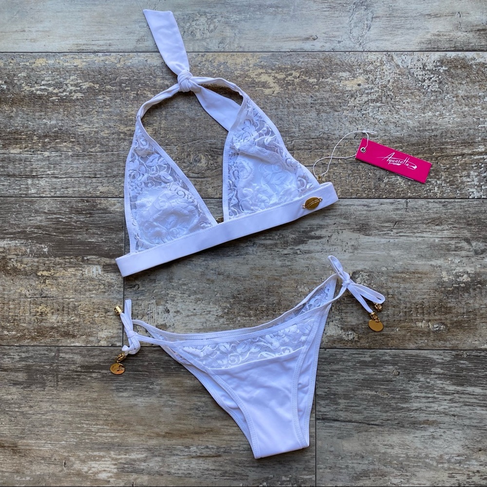 Aquarella White Lace Bikini Set